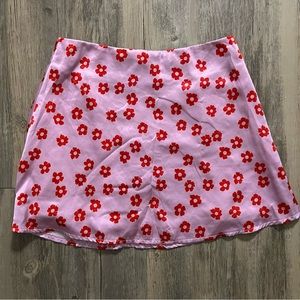 Princess Polly Pink & Red Floral Skirt